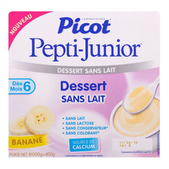 Picot Pepti-Junior Dessert sans lait dès 6 mois Abricot lot de 4x100gr Picot Pepti-Junior Dessert sans lait dès 6 mois Abricot lot de 4x100gr