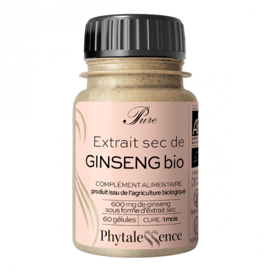 Phytalessence Pure extrait sec ginseng bio 60 gélules Phytalessence Pure extrait sec ginseng bio 60 gélules