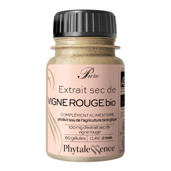 Phytalessence Pure extrait sec vigne rouge bio 60 gélules Phytalessence Pure extrait sec vigne rouge bio 60 gélules
