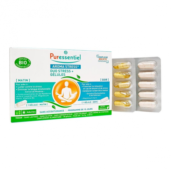 Puressentiel aroma stress duo stress+ 30 gélules Puressentiel aroma stress duo stress+ 30 gélules