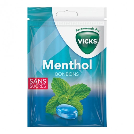 Vicks bonbons menthol sans sucres 72gr Vicks bonbons menthol sans sucres 72gr