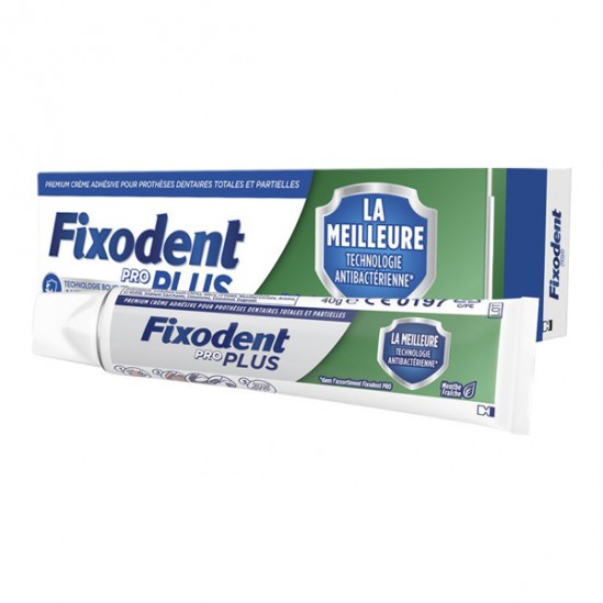 Fixodent Pro Plus Antibactérien Menthe fraîche 40gr Fixodent Pro Plus Antibactérien Menthe fraîche 40gr