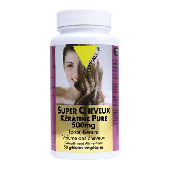 Vitall+ super cheveux keratine 500mg 50 gélules Vitall+ super cheveux keratine 500mg 50 gélules