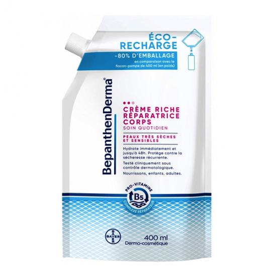 Bepanthen derma crème riche réparatrice corps eco-recharge 400ml Bepanthen derma crème riche réparatrice corps eco-recharge 400ml