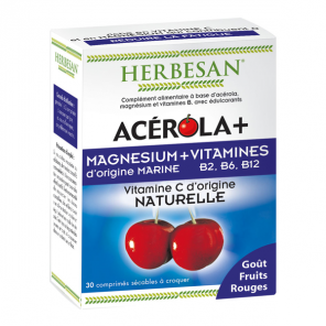 Herbesan Acérola+ Magnésium + Vitamines 30 comprimés