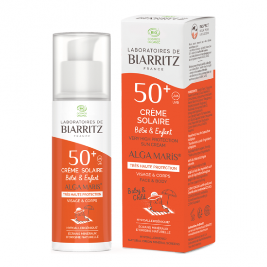 Alga Maris crème solaire bébé & enfant Spf50+ bio 100ml Alga Maris crème solaire bébé & enfant Spf50+ bio 100ml