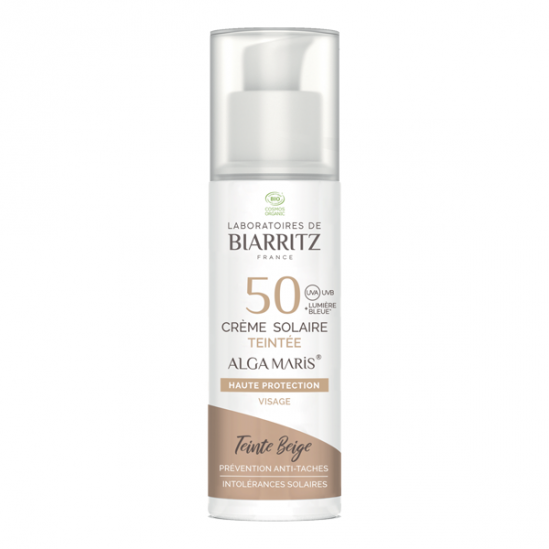 Biarritz Alga Maris crème solaire teintée beige spf50 - 50ml Biarritz Alga Maris crème solaire teintée beige spf50 - 50ml
