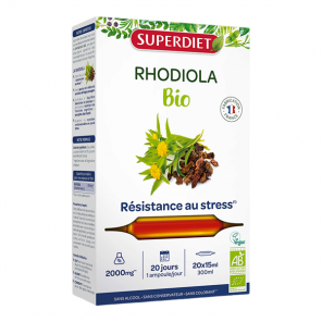 Superdiet Rhodiola bio 20 ampoules de 15ml