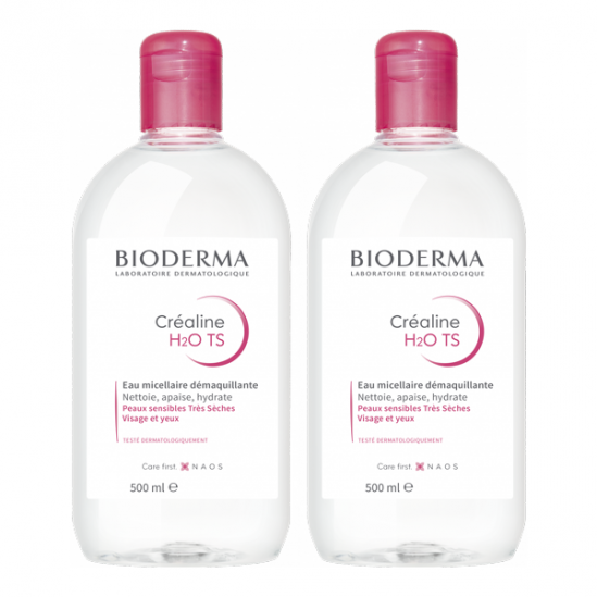Bioderma Créaline H2O TS eau micellaire démaquillante lot de 2x500ml Bioderma Créaline H2O TS eau micellaire démaquillante lot de 2x500ml