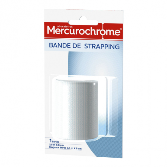 Mercurochrome bande de strapping 2,5m x 6cm Mercurochrome bande de strapping 2,5m x 6cm