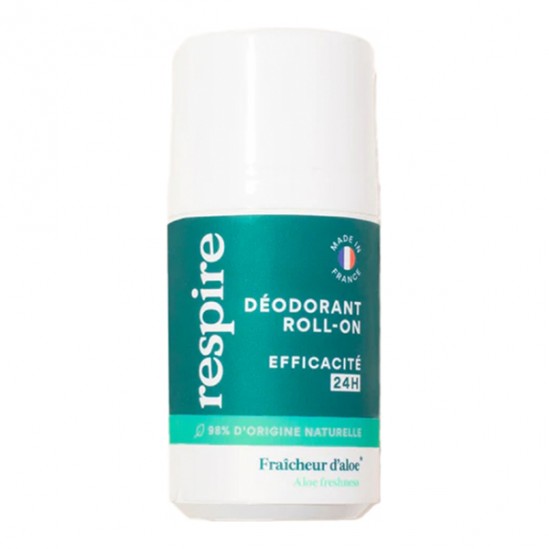 Respire déodorant roll-on Fraîcheur d'aloe 24h 50ml Respire déodorant roll-on Fraîcheur d'aloe 24h 50ml