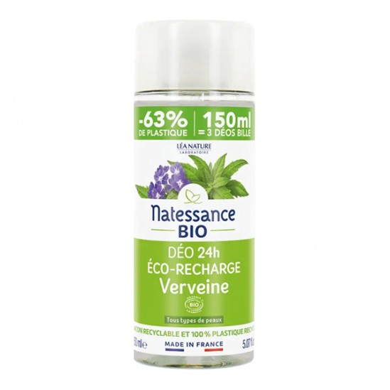 Natessance déo 24h éco-recharge Verveine bio 150ml Natessance déo 24h éco-recharge Verveine bio 150ml