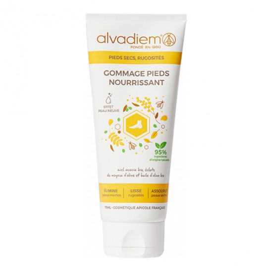 Alvadiem gommage pieds nourrissant au miel d'acacia bio 75ml Alvadiem gommage pieds nourrissant au miel d'acacia bio 75ml