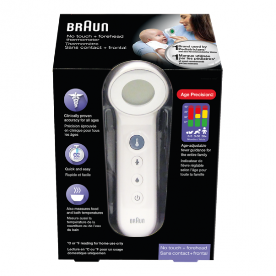 Braun Thermomètre sans contact + frontal BNT 400 avec Age Precision Braun Thermomètre sans contact + frontal BNT 400 avec Age Precision