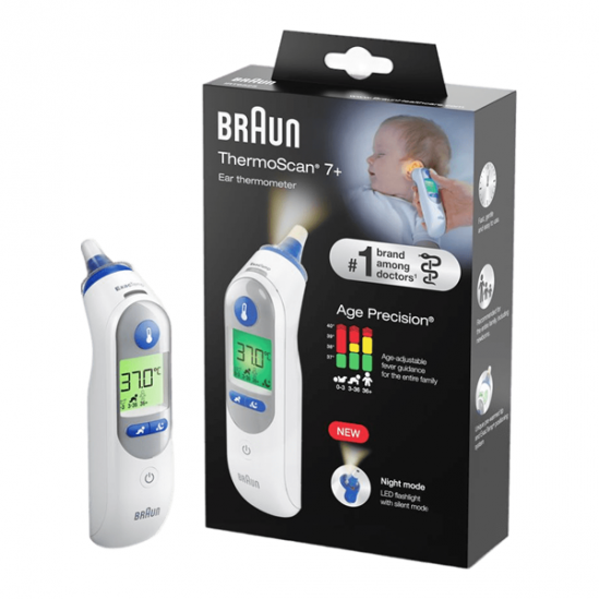 Braun Thermoscan 7+ IRT6525 avec Age Precision et mode nuit Braun Thermoscan 7+ IRT6525 avec Age Precision et mode nuit