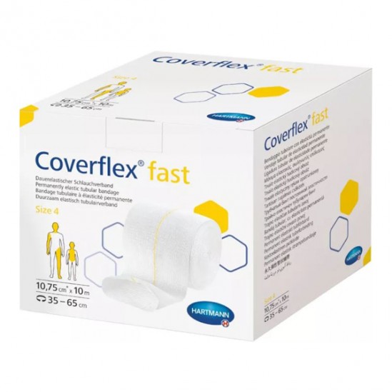 Coverflex Fast bandage tubulaire taille 4 jaune 10,75cm × 10m