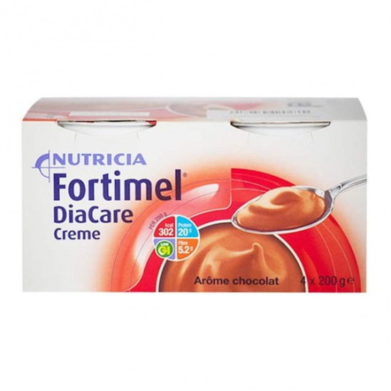 Nutricia Fortimel DiaCare Crème chocolat 4 pots 200gr Nutricia Fortimel DiaCare Crème chocolat 4 pots 200gr