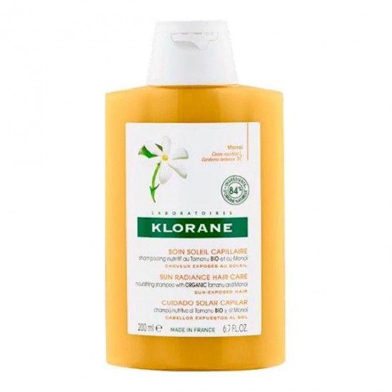 Klorane soin soleil shampooing nutritif au Tamanu bio et au Monoï 200ml Klorane soin soleil shampooing nutritif au Tamanu bio et au Monoï 200ml