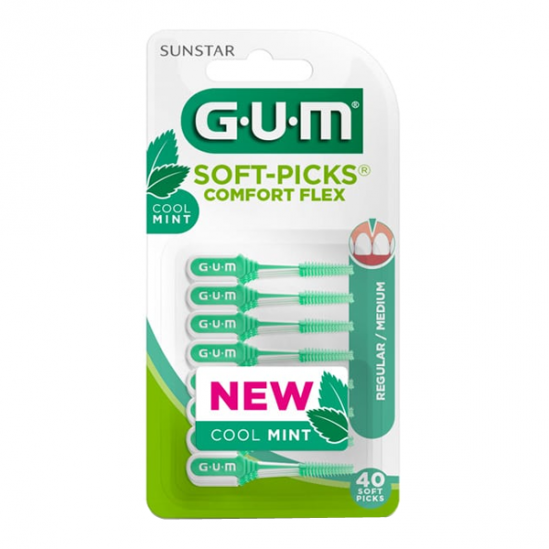 GUM Soft-Picks Comfort Flex Cool Mint 40 Unités GUM Soft-Picks Comfort Flex Cool Mint 40 Unités