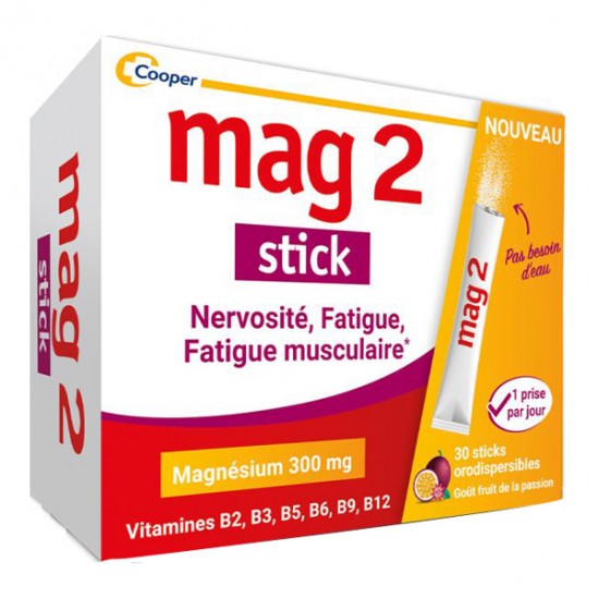 Cooper Mag 2 nervosité, fatigue, fatigue musculaire 30 sticks Cooper Mag 2 nervosité, fatigue, fatigue musculaire 30 sticks