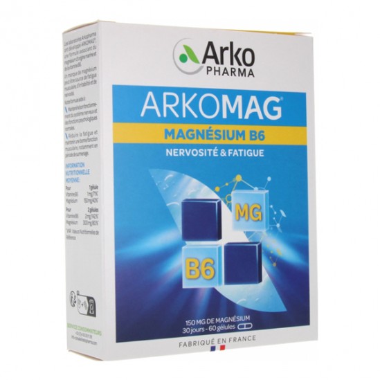 Arkopharma Arkomag Magnésium B6 60 gélules Arkopharma Arkomag Magnésium B6 60 gélules