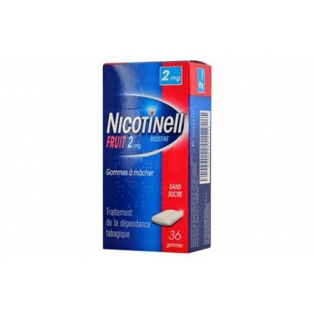 Nicotinell fruit 2mg sans sucre 36 gommes à mâcher