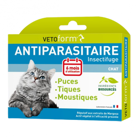 Vetoform antiparasitaire insectifuge chat 6 pipettes