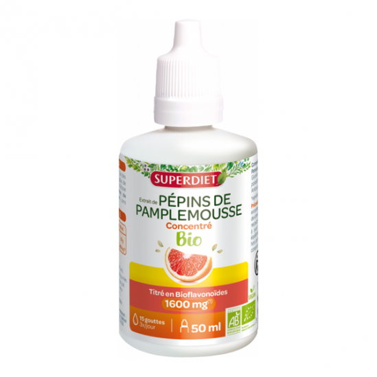 Superdiet Extrait de Pépins de Pamplemousse bio 420mg 100ml Superdiet Extrait de Pépins de Pamplemousse bio 420mg 100ml