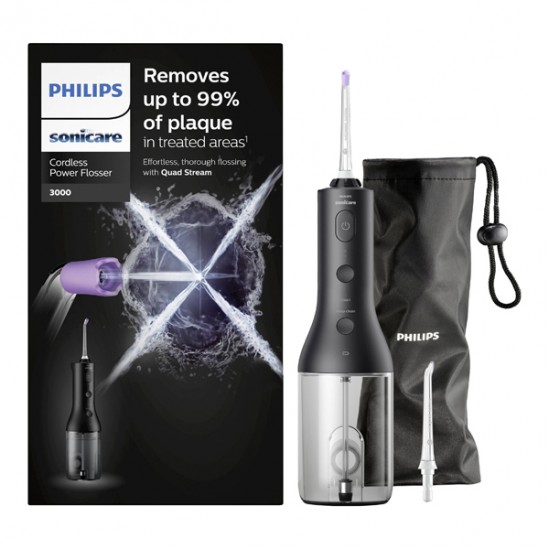 Philips Sonicare Power Flosser 3000 sans fil HX3806/33 Jet dentaire noir Philips Sonicare Power Flosser 3000 sans fil HX3806/33 Jet dentaire noir