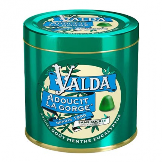 Valda Menthe eucalyptus sans sucre gommes 140gr Valda Menthe eucalyptus sans sucre gommes 140gr