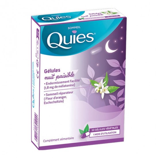 Quies Sommeil Gélules nuit paisible 30 gélules végétales Quies Sommeil Gélules nuit paisible 30 gélules végétales
