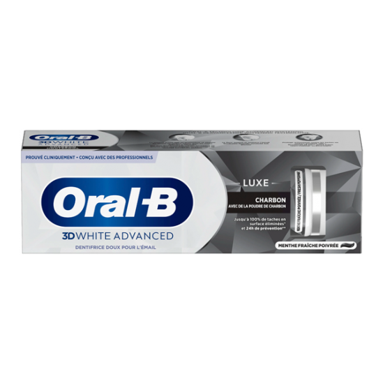 Oral-B 3D White Advanced luxe charbon dentifrice 75ml Oral-B 3D White Advanced luxe charbon dentifrice 75ml