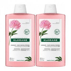 Klorane shampoing Apaisant à la Pivoine bio lot de 2 x 400ml