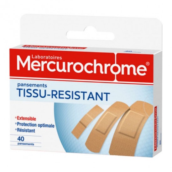 Mercurochrome Tissu Résistant 40 pansements Mercurochrome Tissu Résistant 40 pansements
