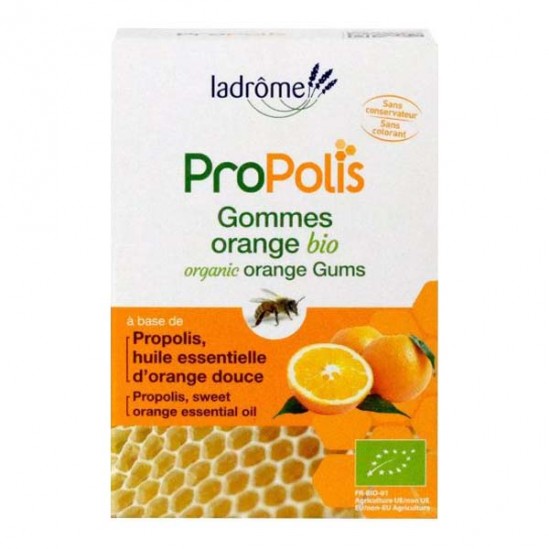 Ladrôme Propolis gommes orange bio 45gr Ladrôme Propolis gommes orange bio 45gr