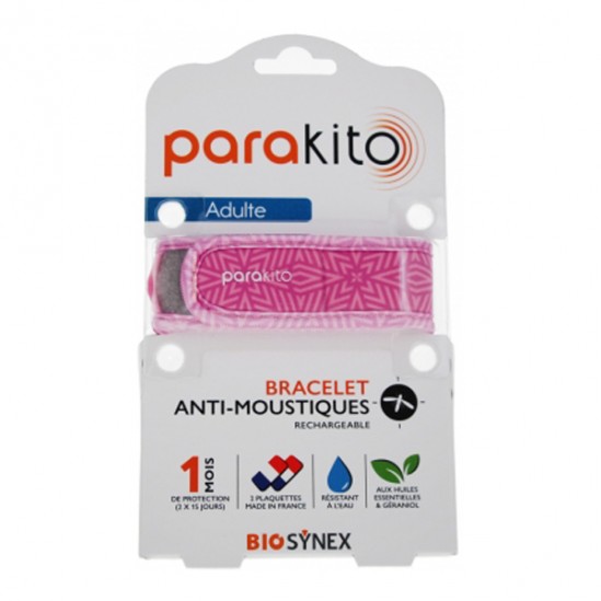 Parakito Adulte bracelet anti-moustiques rechargeable Graphic Violet Parakito Adulte bracelet anti-moustiques rechargeable Graphic Violet