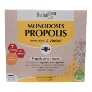 HerbalGem Monodoses Propolis Immunité & Vitalité 7 x 10ml
