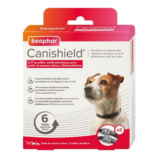 Beaphar Canishield 2 colliers médicamenteux petits et moyens chiens Beaphar Canishield 2 colliers médicamenteux petits et moyens chiens