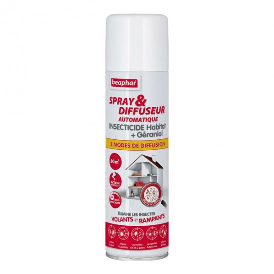 Beaphar spray et diffuseur automatique insecticide habitat 250ml Beaphar spray et diffuseur automatique insecticide habitat 250ml