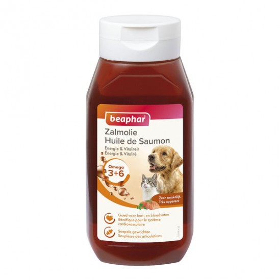 Beaphar Zalmolie huile de Saumon chien et chat 430ml Beaphar Zalmolie huile de Saumon chien et chat 430ml