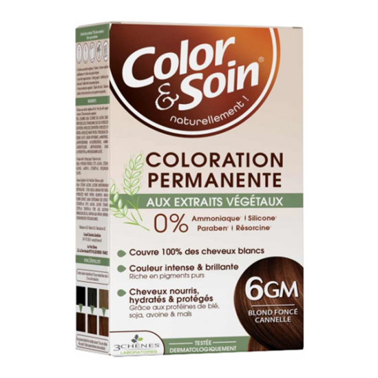 Les 3 Chênes Color & Soin coloration permanente 6GM blond foncé cannelle Les 3 Chênes Color & Soin coloration permanente 6GM blond foncé cannelle