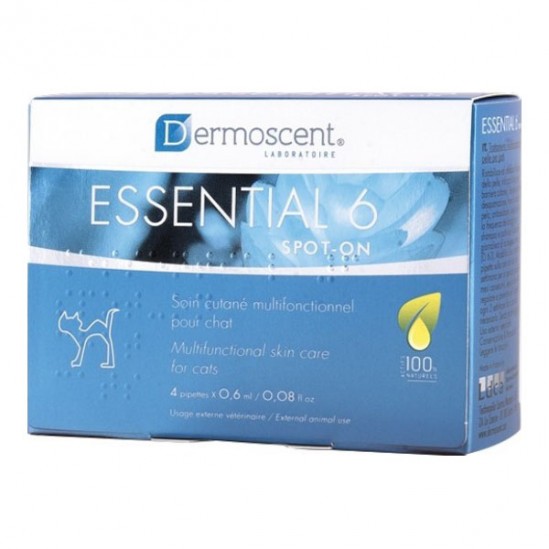 Dermoscent Essentiel 6 chat spot-on 4 pipettes x 0,6 ml Dermoscent Essentiel 6 chat spot-on 4 pipettes x 0,6 ml