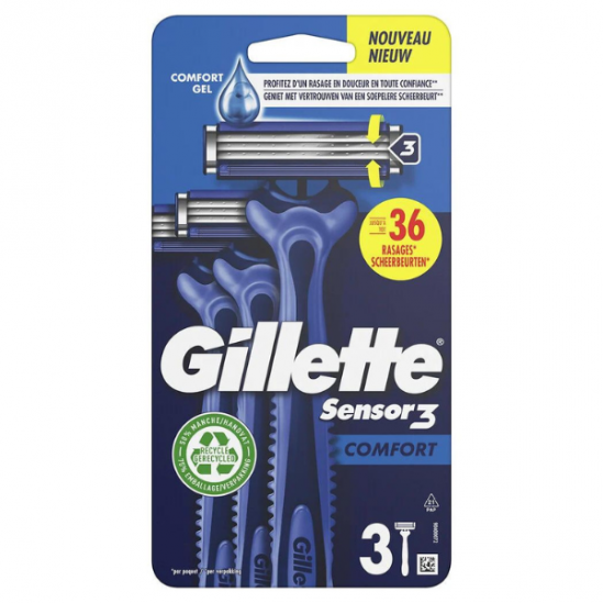 Gillette Sensor 3 rasoir jetable lot de 3 Gillette Sensor 3 rasoir jetable lot de 3