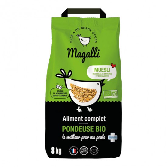 Magalli aliment complet bio pour poule pondeuse 8kg Magalli aliment complet bio pour poule pondeuse 8kg