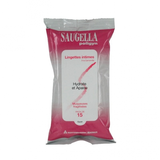 Saugella poligyn intime 15 lingettes