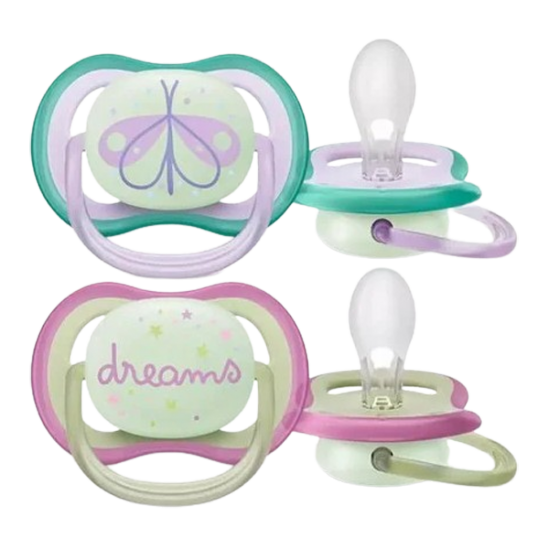 Avent Ultra Air Nighttime 2 sucettes Orthodontiques 0-6 mois mixte Avent Ultra Air Nighttime 2 sucettes Orthodontiques 0-6 mois mixte