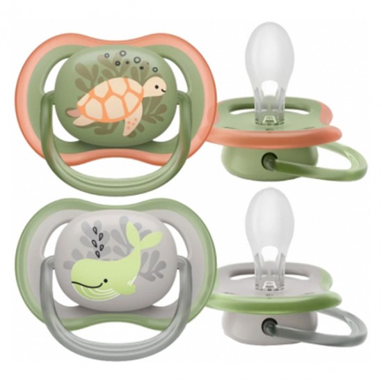Avent Ultra Air 2 sucettes orthodontiques 6-18 mois Baleine et Tortue Avent Ultra Air 2 sucettes orthodontiques 6-18 mois Baleine et Tortue