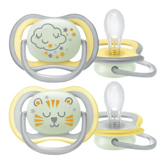 Avent Ultra Air Nighttime 2 sucettes orthodontiques 18+ mois Avent Ultra Air Nighttime 2 sucettes orthodontiques 18+ mois