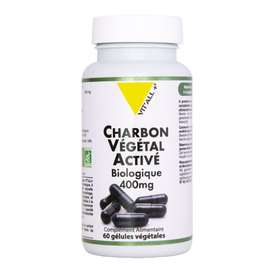 Vitall+ charbon vegetal actif 400mg 60 gélules Vitall+ charbon vegetal actif 400mg 60 gélules