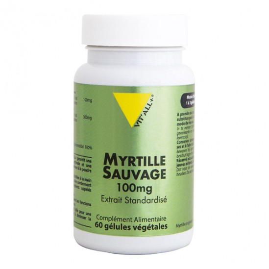 Vitall+ Myrtilles Sauvage 100mg 60 gélules végétales Vitall+ Myrtilles Sauvage 100mg 60 gélules végétales